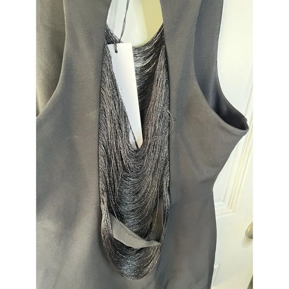 MAXIMILIAN DAVIS NWT Fall Fringe Dress Black Mini Silk Size Large UK 12 - Picture 14 of 16